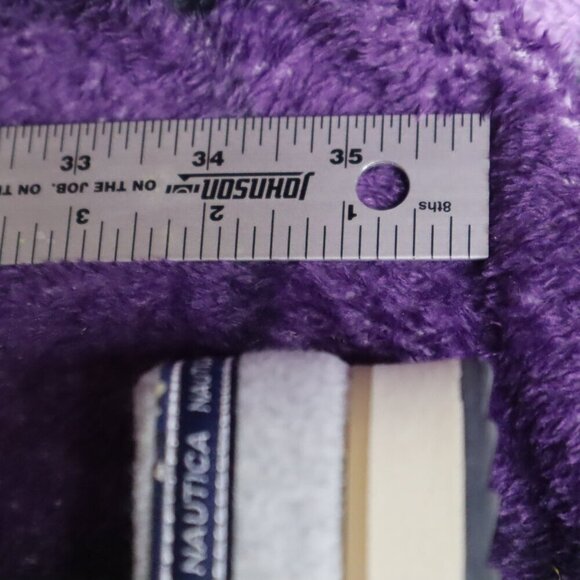 GREY SCUFF SLIPPERS 6.5 Nautica Blue Fleece Spring Fall Warm Casual Logo - Picture 7 of 10